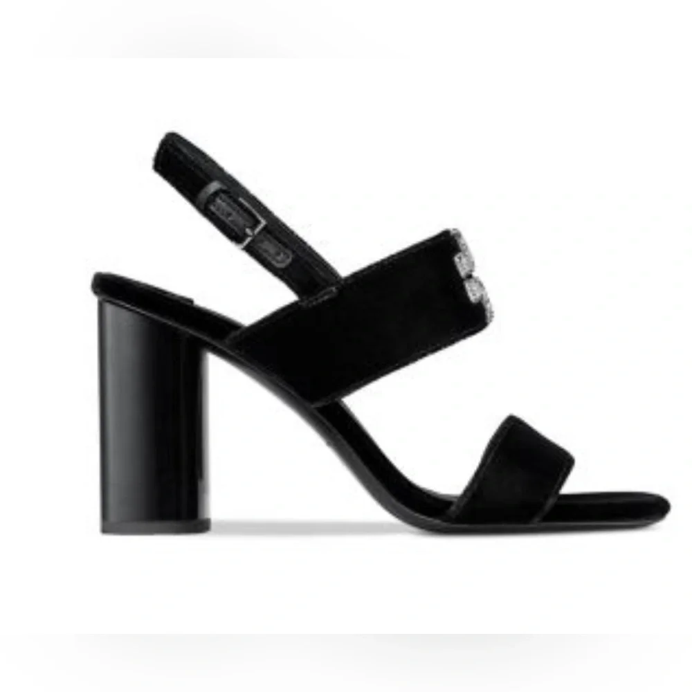 NIB TORY BURCH ELEANOR PAVE HEEL SANDALS